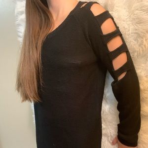 BLACK SWEATER DRESS